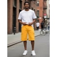 thumbnail image 5 of J. METHOD Men’s Cargo Shorts Active Casual Comfy Workout Gym Elastic Drawstring Fleece Pockets Sweat Pants NEMP07 Yellow 4XL, 5 of 6