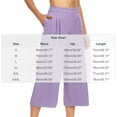 thumbnail image 3 of Sokhug Womens Capri Pants High Waist with Side Pockets Pleated Summer Solid Wide Leg Cropped Pants, 3 of 7