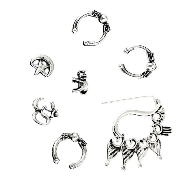 Puños de oreja de plata antiguos, pendientes de perno prisionero, pendientes de la vendimia, pendientes de la novedad, joyería Piercing del cuerpo, perno prisionero de oído, gótico, punk