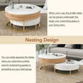 thumbnail image 6 of Modern Round Nesting Coffee Tables Lift-top Flexibility Adjustable Table with 2 Drawers Large Storage Furniture,White & Natural, 6 of 9