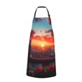 thumbnail image 3 of Cauagu Cat Watching City Sunset Aprons with Pockets,Waterproof Apron for Women,Kitchen Cooking Apron Adjustable Bib Aprons Chef Apron for Cooking,Drawing,Crafting, 3 of 8