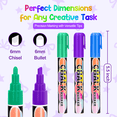 thumbnail image 2 of Xueyu Liquid Chalk Marker, Dry Erase Marker Pens, Pack of 24, 6mm Reversible Tips, for Blackboard, Glass, Car Windows, Multicolored, 2 of 8