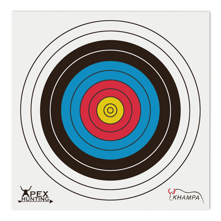 Paper Archery Target - Water & Tear Resistant - 15 in x 15 in (40cm) - 5 Pack