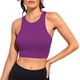 thumbnail image 2 of Camisetas sin mangas para mujer Camisetas básicas de entrenamiento con cuello redondo sin costuras acanaladas, 2 of 5