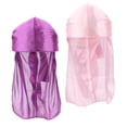 thumbnail image 5 of 2pcs Mens Soft Sedoso Durag Headwrap Bufanda Bandana Turbante Beanie Pirate Rosa + Morado, 5 of 5