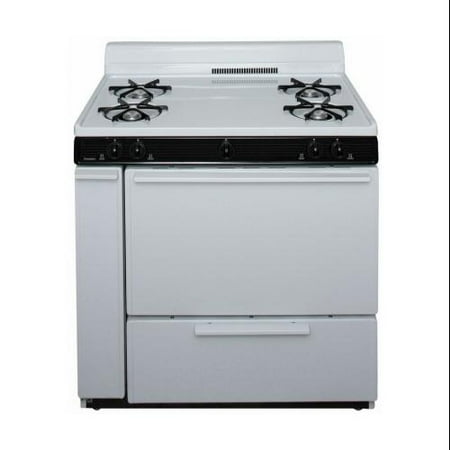 SLK100WP ADA Compliant White 36 Electronic Spark Gas Range with 3.9 Cu. Ft. Capacity Four Cooktop Burners 4 Porcelain Lift Up Top and 17 000 BTU Oven Burner For Natural or L.P. Gas