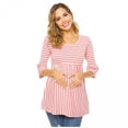 thumbnail image 1 of Daisyyozoid Wholesale T-shirt Long d'Été à Col Rond Manches 3/4 à Rayures Imprimé Maternité Grande Taille, 1 of 5
