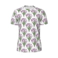 thumbnail image 5 of Wukai Tulips Flowers Print Men's Short-Sleeved Mesh T-Shirt,Quick-Dry Short Sleeve Workout T-Shirt-X-Small, 5 of 8