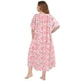 thumbnail image 3 of Plus Size Nightgown for Women Short Sleeve House Dress Vintage Lace Square Neck Night Gown Oversized Printed Mumu Duster Housecoat Soft Full Length Sleep Dress XL-5XL, 3 of 8