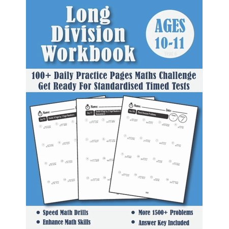 Year 6 Maths Workbook Long Division Workbook Year 6 - KS2: 100 Days of Practice Pages Timed Tests - Division With Remainders (Answers Included, Book 2, (Paperback)