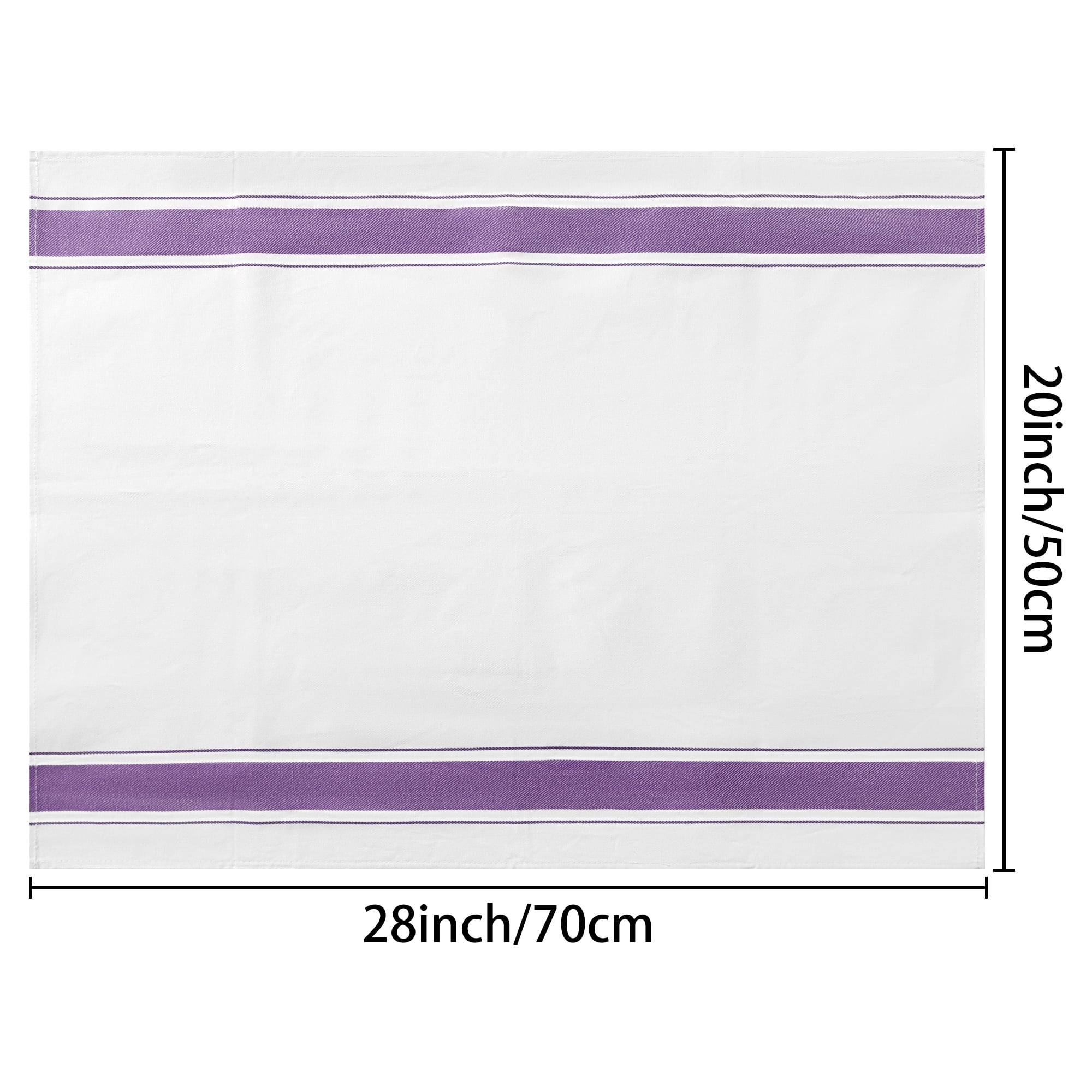 Unique Bargains 20"x28" Absorbent Linen Kitchen Dish Tea Towels Set Purple