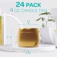 thumbnail image 3 of Hearts & Crafts Tin Candle Jars for Making Candles - Candle Tins 4oz - 24 Tin Candle Jars with Lids for Candle Making - Gold, 3 of 5