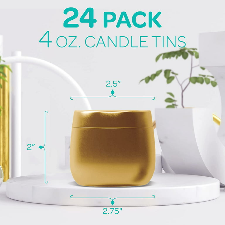 Premium 4oz Gold Candle tins (24-Pack) – True Candle