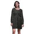 thumbnail image 1 of Bimba Robe Midi Boutonnée à Fleurs Roses Noires Chemise Femme Été Tunique Décontractée-Large, 1 of 1
