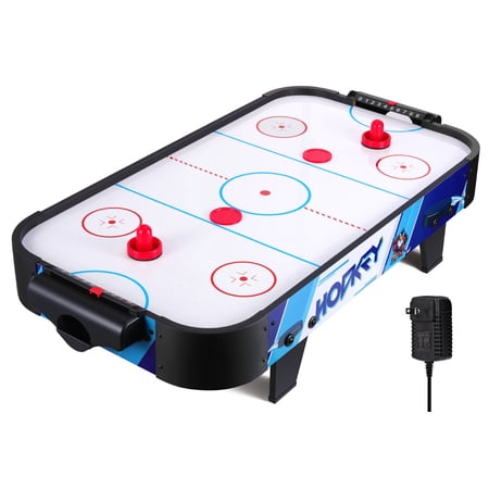 40in Air Hockey Table – Portable Tabletop Game w/ 100V Motor, Electric Fan, Score Tracker, 2 Strikers, 2 Pucks