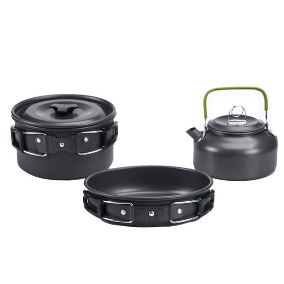 Grill Outdoor Portable Camping Pot 1-2 People Wild Picnic Barbecue Tableware Pot Grill Accessories