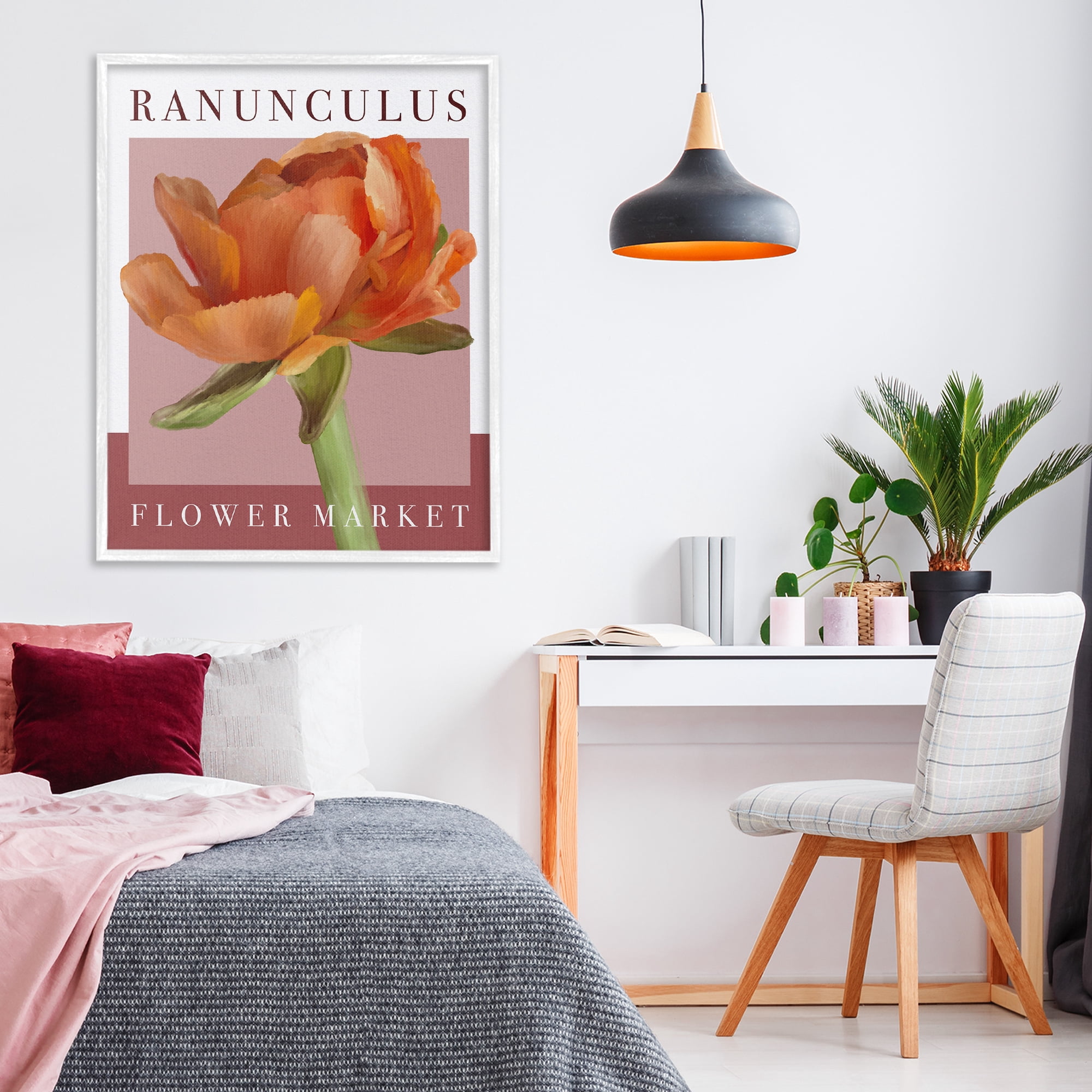 Stupell Industries Ranunculus Flower Market White Framed Giclee Art, design by Jennifer Stith