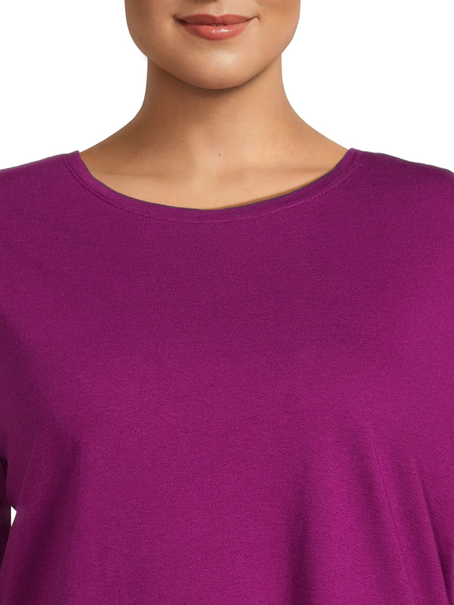 Terra & Sky Women's Plus Size Long Sleeve Crew Neck T-Shirt, 2-Pack