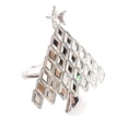 thumbnail image 2 of Decorative Reindeer Snowflake Christmas Tree Holiday Rhinestone Metal Napkin Rings - Set of 4 (Silver Christmas Tree+Star), 2 of 4