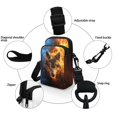 thumbnail image 5 of HELLHERO Wolf Pattern Women Shoulder Bag for Adult Outdoor Travel Unisex Shoulder Purse with Zipper Closed, 5 of 7