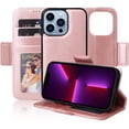 thumbnail image 1 of Detachable Magnetic Wallet Case Compatible with iPhone 13 Pro [6.1 inch] [Folio], RFID Protection Kickstand -Rose Gold, 1 of 5
