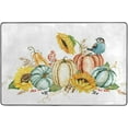 thumbnail image 4 of SKYSONIC 72x48in Pumpkin Gourd Squash Dried Grass Area Rug, Sunflower Fall Birds Non-Slip Floor Carpet for Indoor Living Dining Room and Bedroom Area, 4 of 5