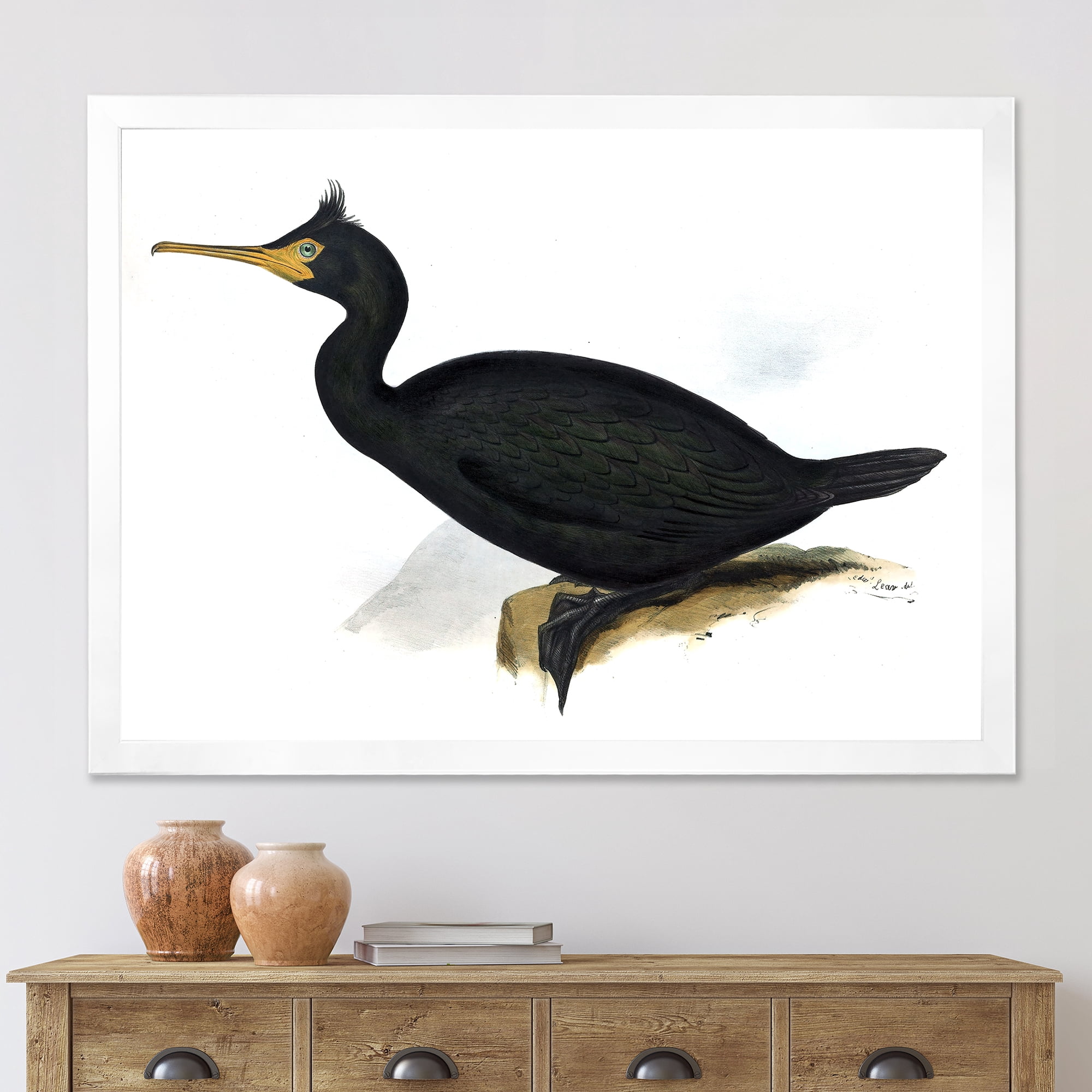 Designart 'Ancient Bird Life IV' Traditional Framed Art Print