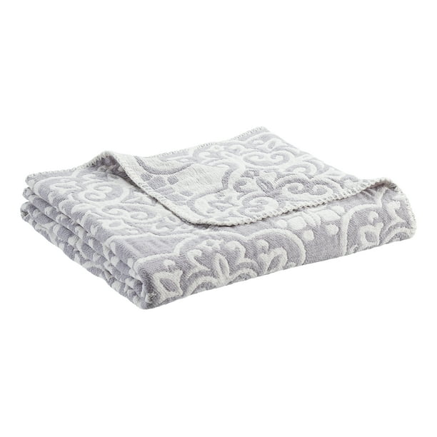 Better Homes & Gardens Jacquard Chenille Throw, 50"x 60", Grey, Machine