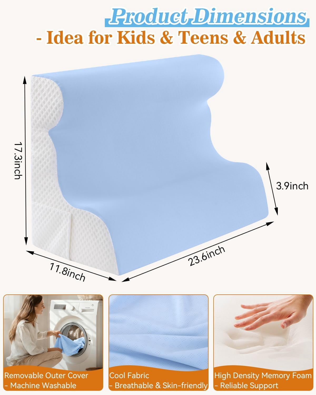 Reading Pillow for Sitting in Bed, Back Pillow for Sitting Up & Bed Wedge Pillow for Sleeping, Lumbar Rest & Neck Support Bed Pillows, Backrest Cushion for Reclining,Gaming,Resting,Watching TV