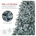 thumbnail image 6 of 7.5ft Prelit Flocked Christmas Tree, Snow Frosted Artificial Xmas Tree with 500 Cold White LED Lights, Easy Assembly, Indoor Holiday Decor, 6 of 9