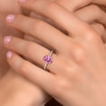 thumbnail image 4 of Gem Stone King 10K Rose Gold Pink Moissanite and Lab Grown Diamond Engagement Ring for Women | 2.20 Cttw | Oval 9X7MM | Gemstone Birthstone | Size 8, 4 of 6