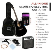Best Choice Products Beginner Acoustic Electric Guitar Starter Set 41in w/ Wood Cutaway Design, Gig Bag - Black