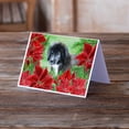 thumbnail image 2 of Newfoundland Puppy Poinsettas Greeting Cards and Envelopes Pack of 8, 2 of 2