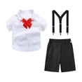thumbnail image 4 of Boys formal Slim Fit Boy Shorts Set of 4 Pcs, Gentleman Wedding Outfits, formal Dress Set Red-A, 4 of 6