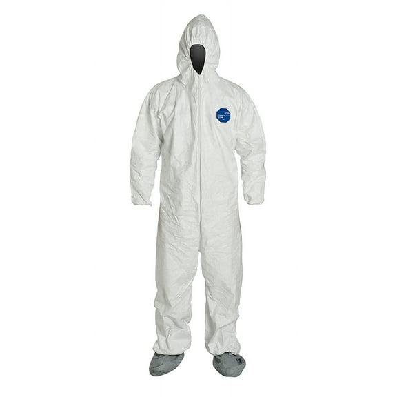 Case of 25 DuPont Tyvek Coverall with Hood and Boots TY122- L XL 2X