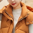 thumbnail image 4 of BEFOKA Women Long Vests Solid Color Sleeveless Button Up Sleeveless Coats Winter Puffer Vests Outwear, 4 of 7