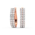 thumbnail image 2 of Boucle d'Oreille Créole en Diamant de Laboratoire / Boucles d'Oreilles Créoles Gracie à Double Rang en Forme Ronde Certifiées IGI de 3 Carats / Or Rose 14K / Monture à Griffes Qualité FG-VS1-VS2 / Friendly Diamonds, 2 of 5