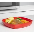 thumbnail image 4 of Sistema 1106ZS Large Microwave Collection Plate w/ Removable Steaming Rack, Red, 4 of 6