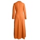 thumbnail image 4 of Vestido liso de mujer con cinturón, manga larga y escote en V profundo, poliéster y spandex, estilo informal y elegante, tallas S-XXXL, 4 of 5