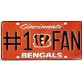 thumbnail image 1 of Cincinnati Bengals #1 Fan Metal License Plate, 1 of 4
