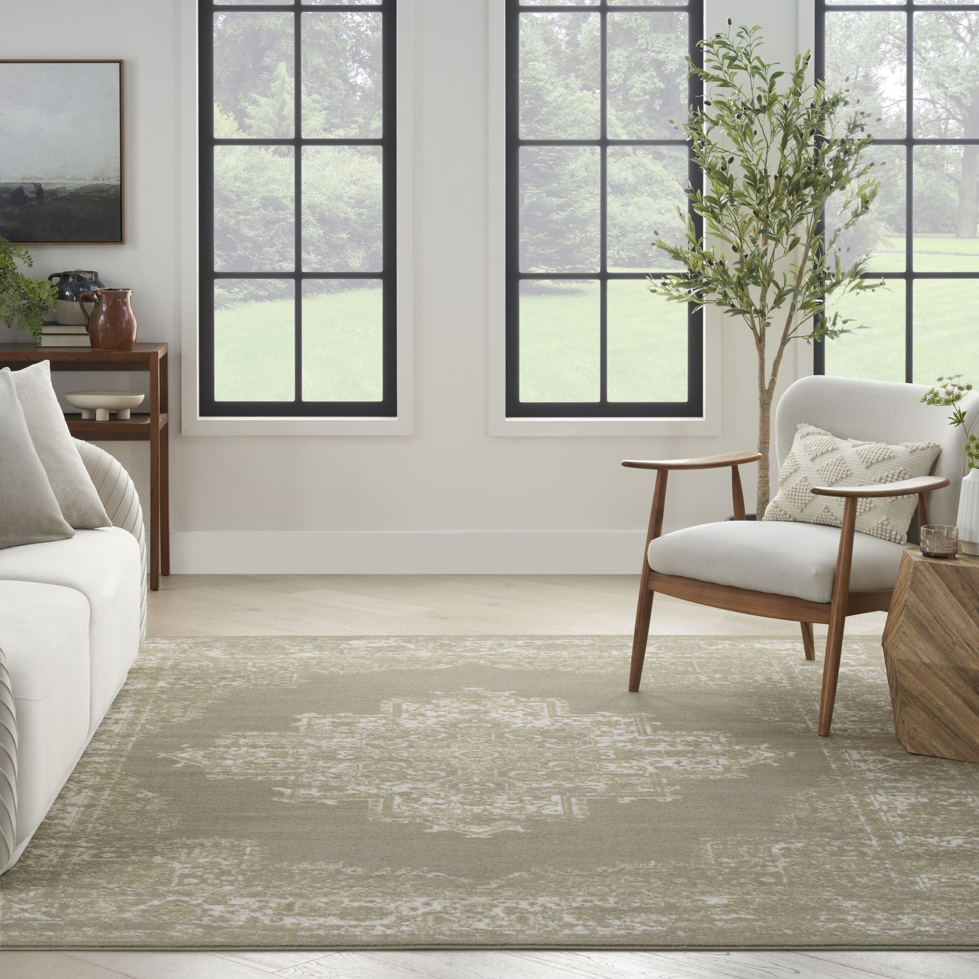 Nourison Grafix Persian Olive 5'3" x 7'3" Area Rug (5x7)