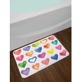 thumbnail image 2 of Grunge Bath Mat, Rainbow Color Heart Shapes Valentine's Day Design Romantic His and Hers Theme, Non-Slip Plush Mat Bathroom Kitchen Laundry Room Decor, 29.5 X 17.5 Inches, Red Blue Yellow, Ambesonne, 2 of 2