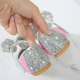 thumbnail image 5 of Girls Glitter Bowknot Ballet Mary Jane Flat School Dance Party Casual Dress Shoes, 5 of 7