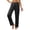 Black, variant on Lightweight Satin Pants For All Seasons Soft Comfortable Sleepwear And Casual Wear With Elastic Waist Soft Beautiful Women's Casual Pants