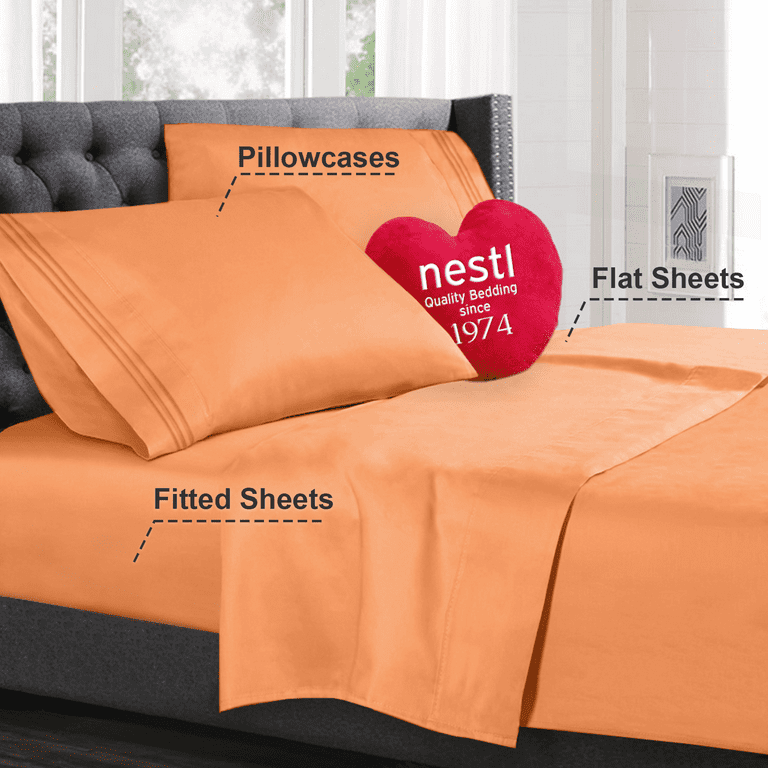 Nestl bedding premium 1800 deep pocket 4 piece bed sheet set online