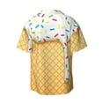 thumbnail image 2 of JUNZAN Mens Casual Button Down Shirts Short Sleeve White Ice Cream Print Shirt-XX-Large, 2 of 7