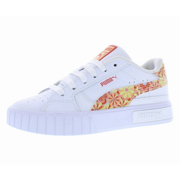 Puma Cali Star Flower PS Girls Shoes Size 3, Color: Puma White/Warm Earth