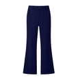 thumbnail image 5 of Girls School Uniform Pants Elastic Waist Front Zipper Flared Leg Navy Uniform Pants for Girls School Clothes Size 5-16 Years, 5 of 7
