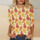 thumbnail image 1 of Awdenio - Camisetas de manga larga para mujer, blusas holgadas con estampado juvenil, blusas informales con cuello en V y mangas 3/4, 1 of 5