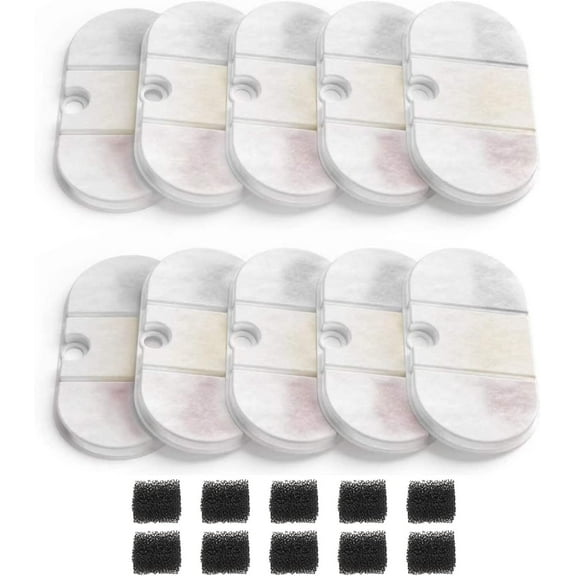 SAMANIJA Cat Water Fountain 2.1 L Activated Carbon Pet Water Fountain with Filters (10 Pack)